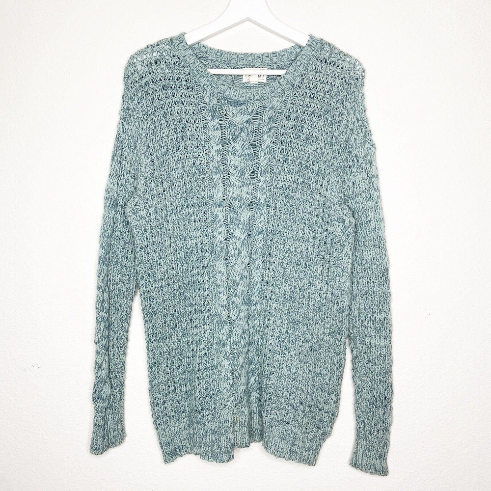 L.A. Hearts Green Cable Knit Long Sweater Sz L